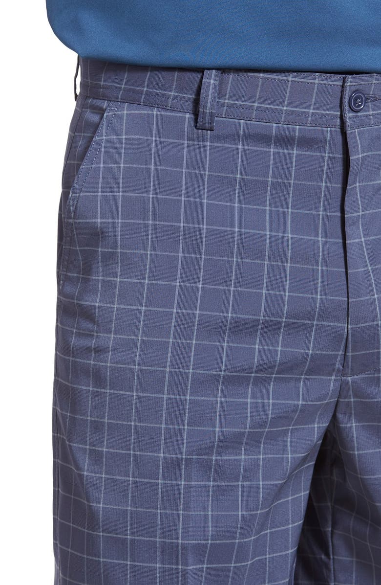 SWC Lone Cypress Pebble Beach Plaid Moisture Wicking Golf Shorts, Alternate, color, Peacoat