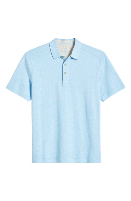 Tommy Bahama Laurito Beach Cotton & Linen Polo In Dark Tile Heather
