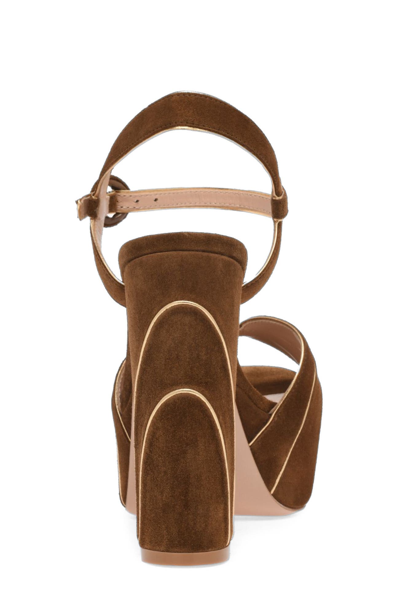 Gianvito Rossi Tamara Sandal, Alternate, color, Brown Suede And Nappa