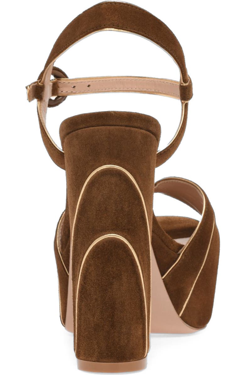 Gianvito Rossi Tamara Sandal, Alternate, color, Brown Suede And Nappa