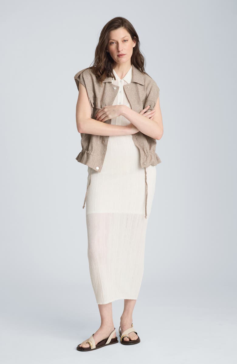 Kenneth Cole Variga Crinkle Georgette Midi Dress, Alternate, color, 