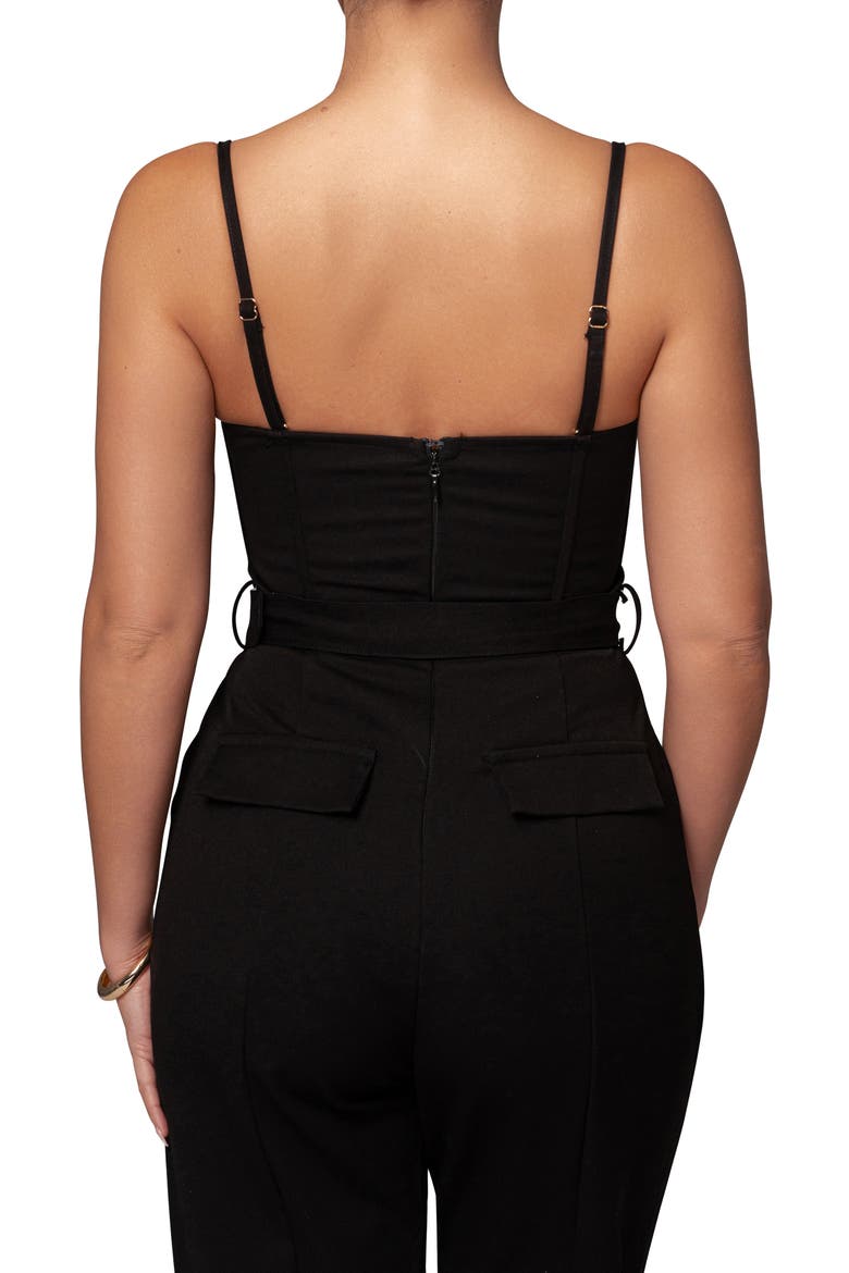Sweetheart Aroma Bustier Jumpsuit, Alternate, color, BLACK