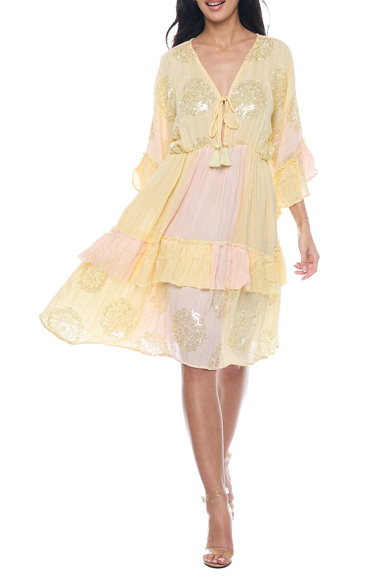 RANEES Bell Sleeve Minidress