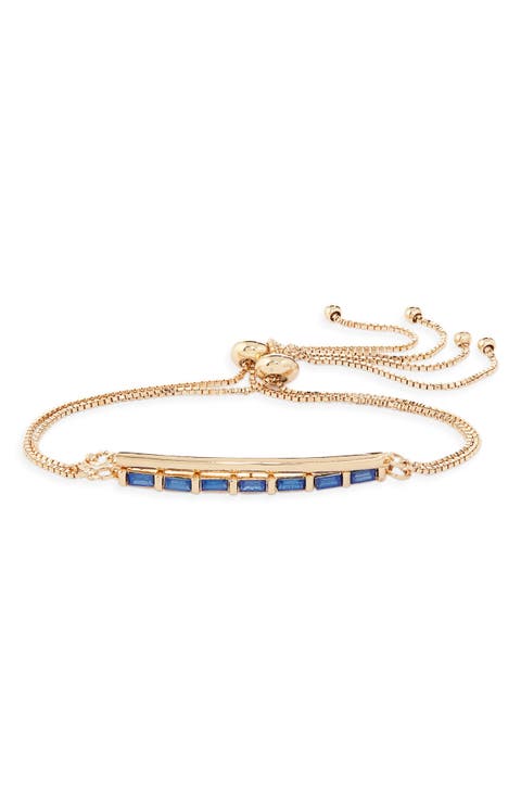 Baguette Cut Bar Slider Bracelet