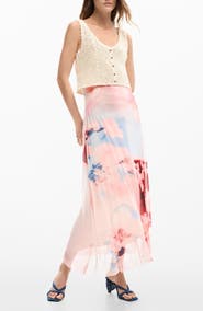 Desigual Crochet Bodice Floral Block Midi Dress