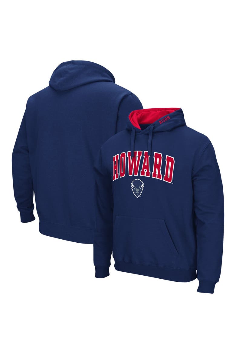 Men's Colosseum Navy Howard Bison Isle Pullover Hoodie, Main, color, Navy