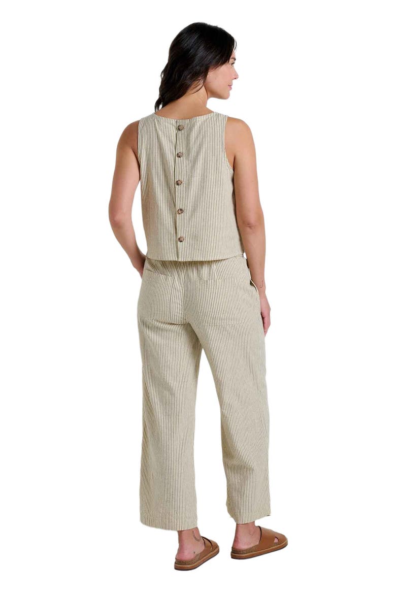 Women's Taj Hemp Button Back Tank, Alternate, color, Barley Railroad Stripe