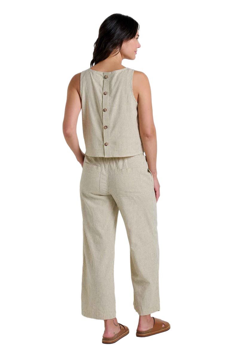 Toad & Co Taj Hemp Button Back Tank, Alternate, color, Barley Railroad Stripe