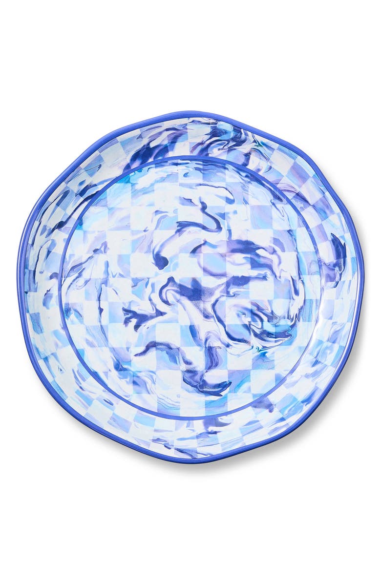 MACKENZIE CHILDS Blue Marble Check Large Melamine Platter, Alternate, color, Blue