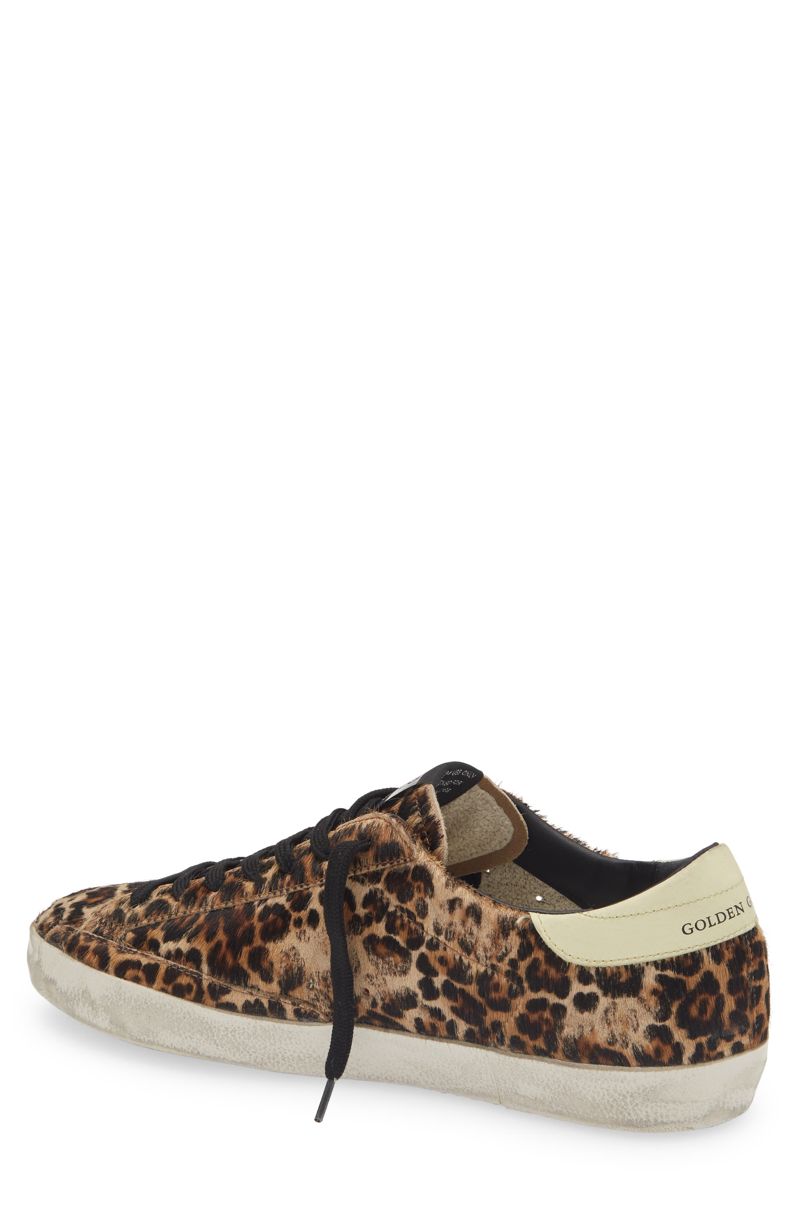 Golden Goose Super-Star Leopard Print Genuine Calf Hair Sneaker, Alternate, color, 