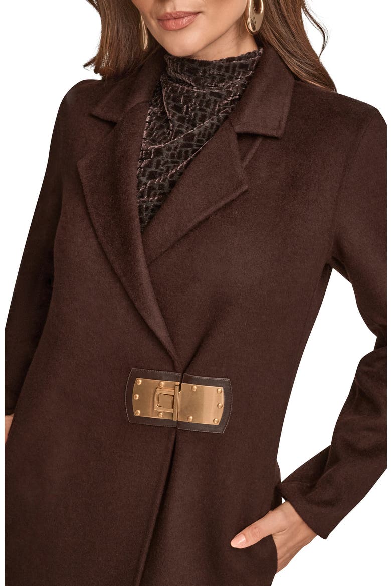 Wool Blend Buckle Coat, Alternate, color, CHOCOLATE