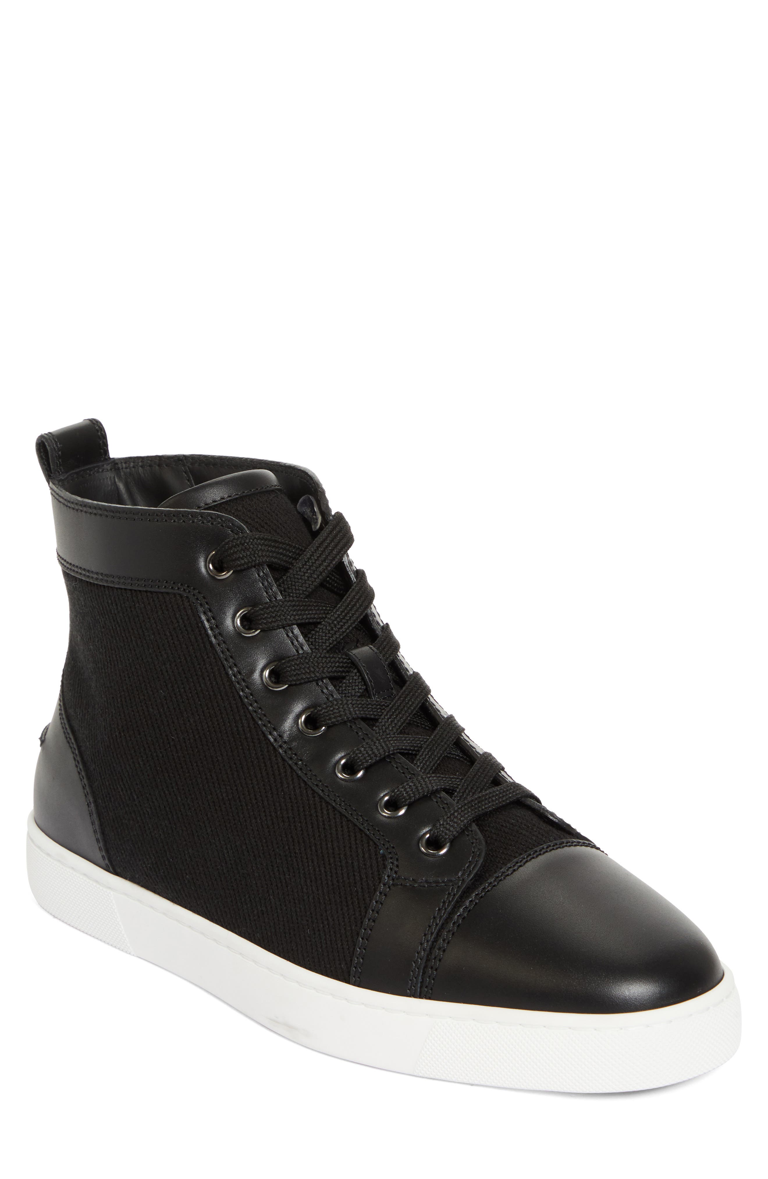 Christian Louboutin Louis High Top Sneaker, Main, color, Black