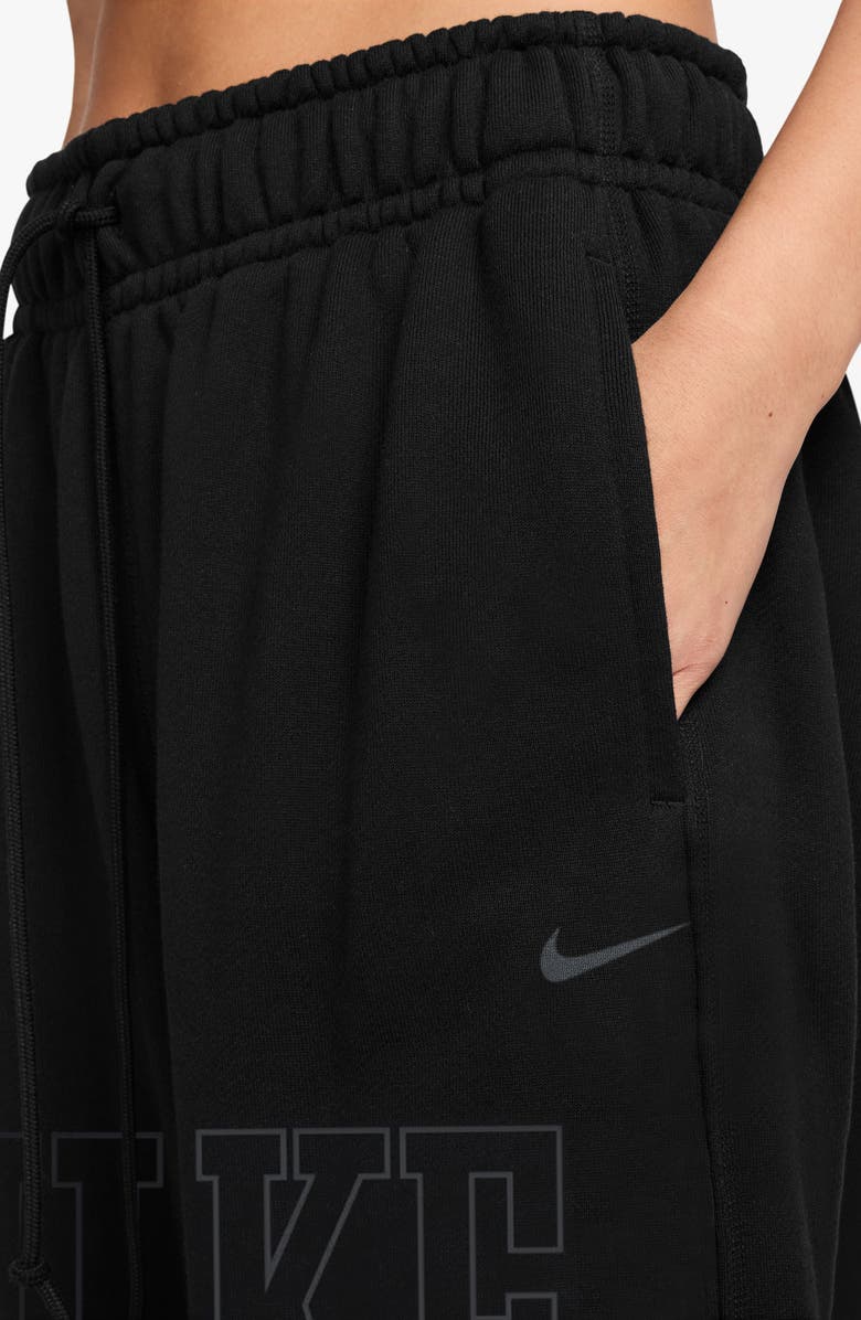 Nike Wide Leg Fleece Pants, Alternate, color, Black