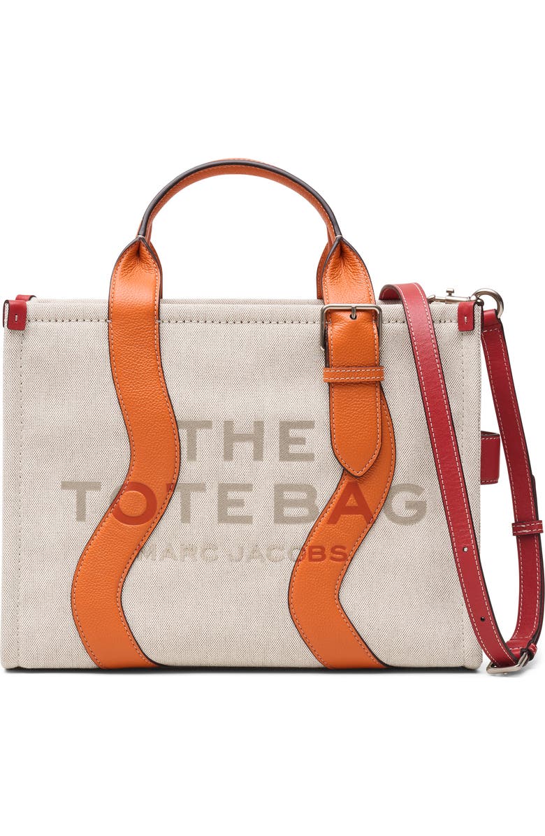 Marc Jacobs The Wavy Canvas Medium Tote, Main, color, Beige/Orange