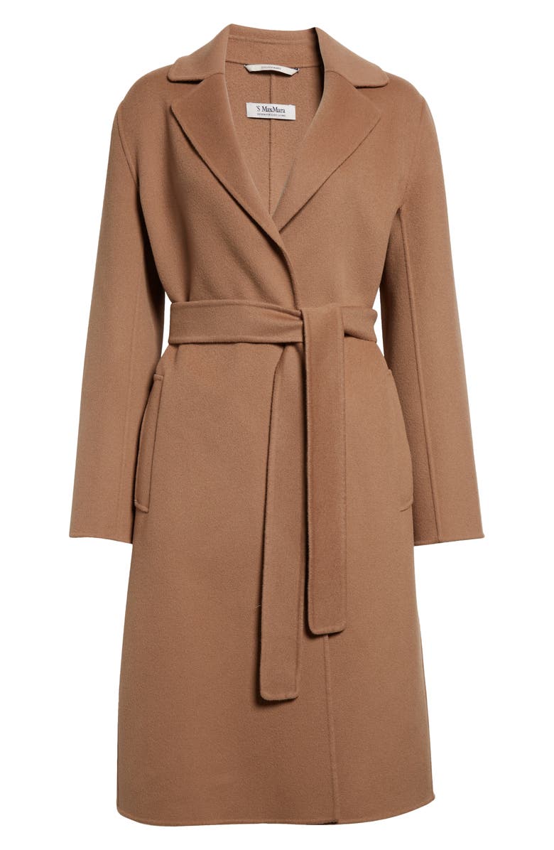 Max Mara Pauline Belted Double Face Virgin Wool Wrap Coat, Alternate, color,