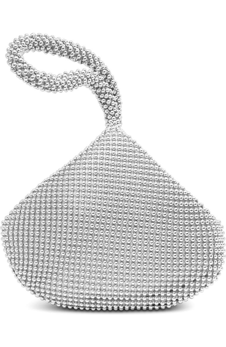 Jessica McClintock Staci Beaded Mesh Wristlet, Alternate, color, 42N Silver