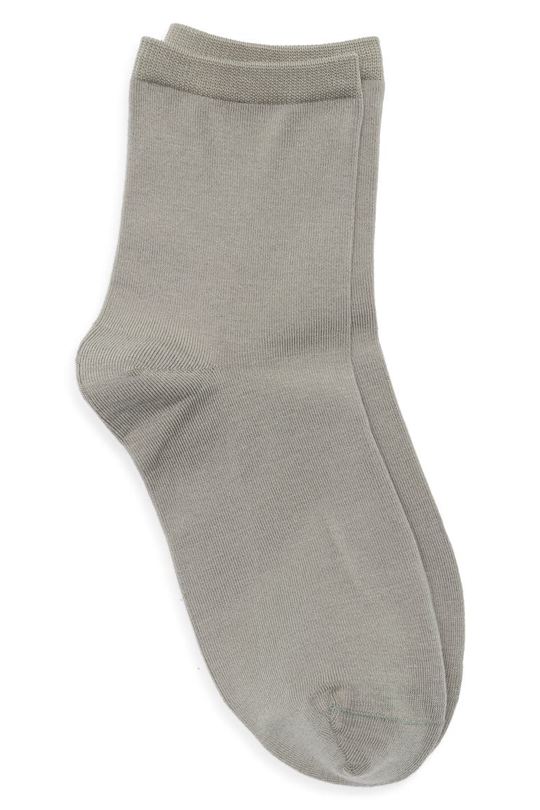 Everyday Low Flat Knit Crew Socks, Alternate, color, GREEN CHAPARRAL