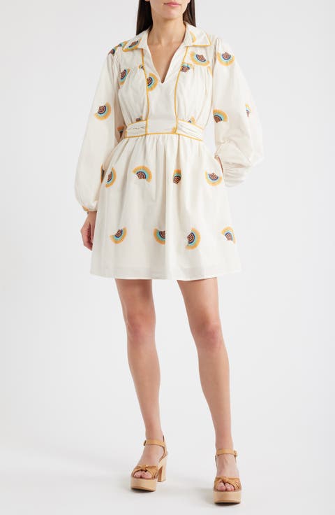 Halliday Embroidered Long Sleeve Dress