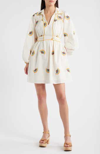 CIEBON Halliday Embroidered Long Sleeve Dress