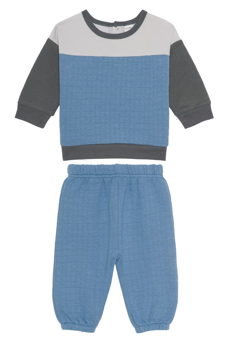 Quilted 2-Piece Set, Main, color, DUSTY BLUE