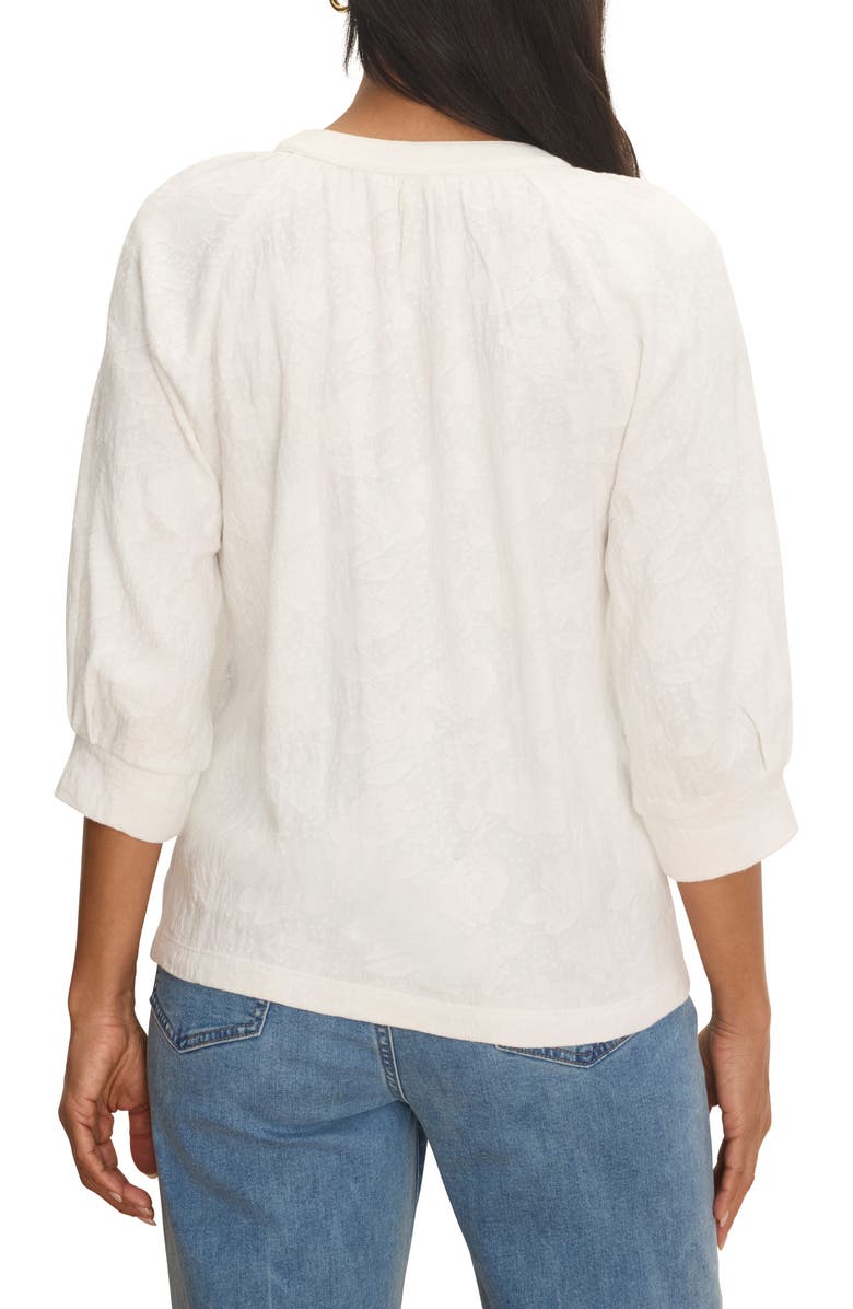 NZT by NIC+ZOE Lace Split Neck Top, Alternate, color, Paper White