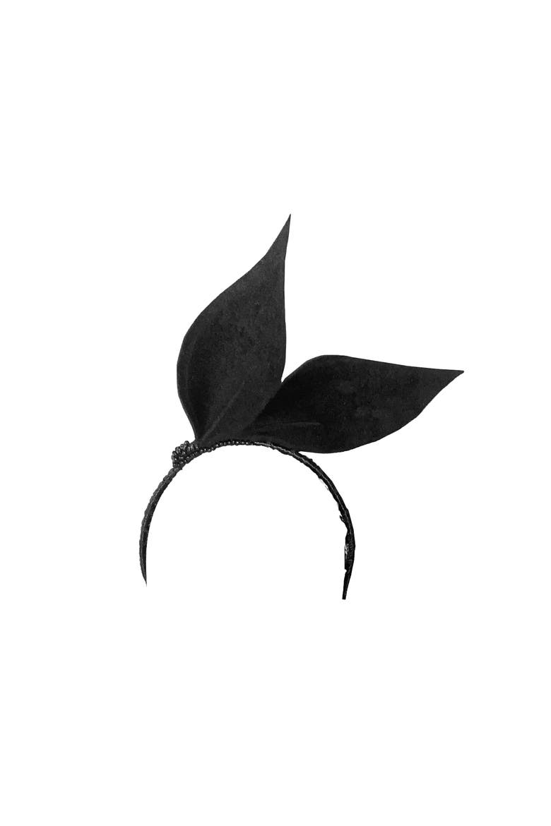 Lapin Bow Felt Headband, Main, color, Black