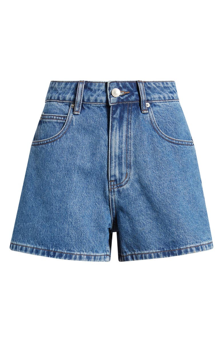 Princess Polly Tropicana High Waist Denim Shorts, Alternate, color, Mid Wash