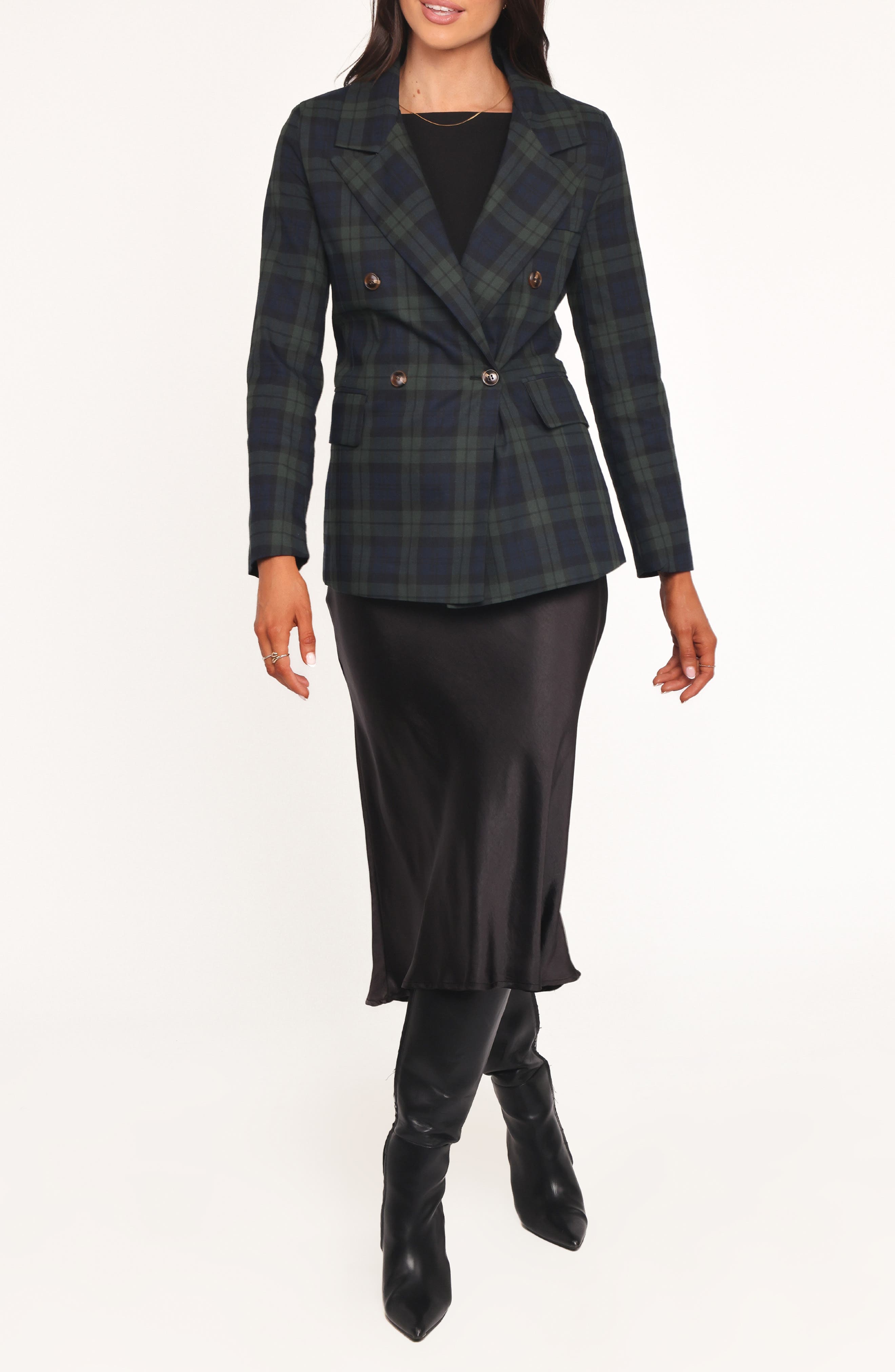 Juliette Plaid Double Breasted Blazer - image 2