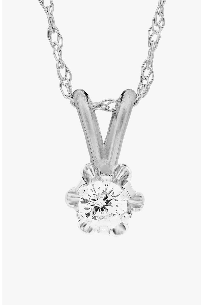 14k White Gold Diamond Necklace, Main, color, WHITE GOLD