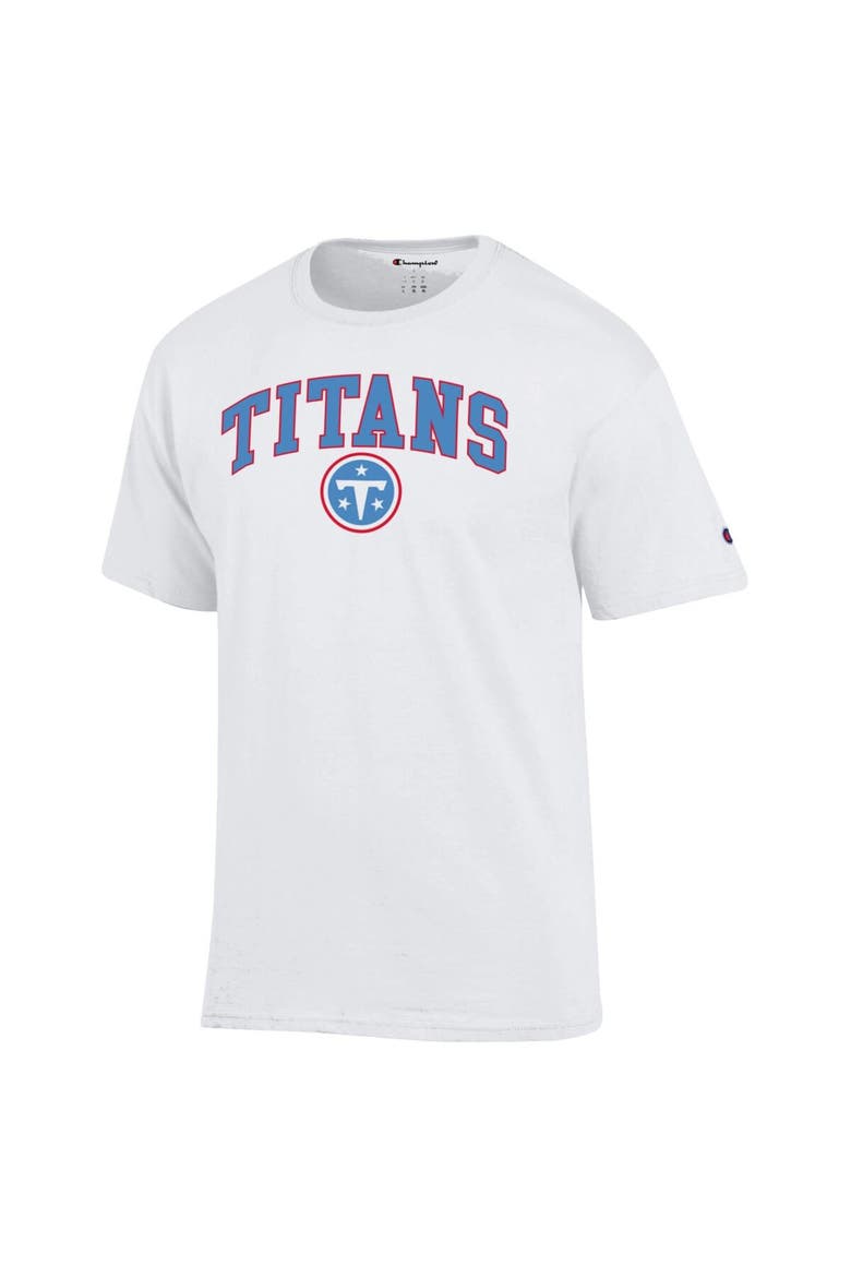 Men's Champion White Tennessee Titans Arch Over Logo T-Shirt, Alternate, color, White