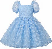 Mia Belle Girls Butterfly Dream 3D Applique Party Dress