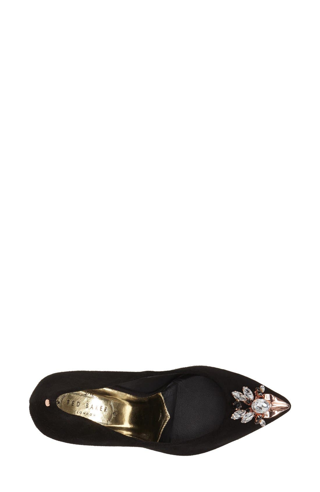 'Adawle' Pointy Toe Pump, Alternate, color, BLACK SUEDE