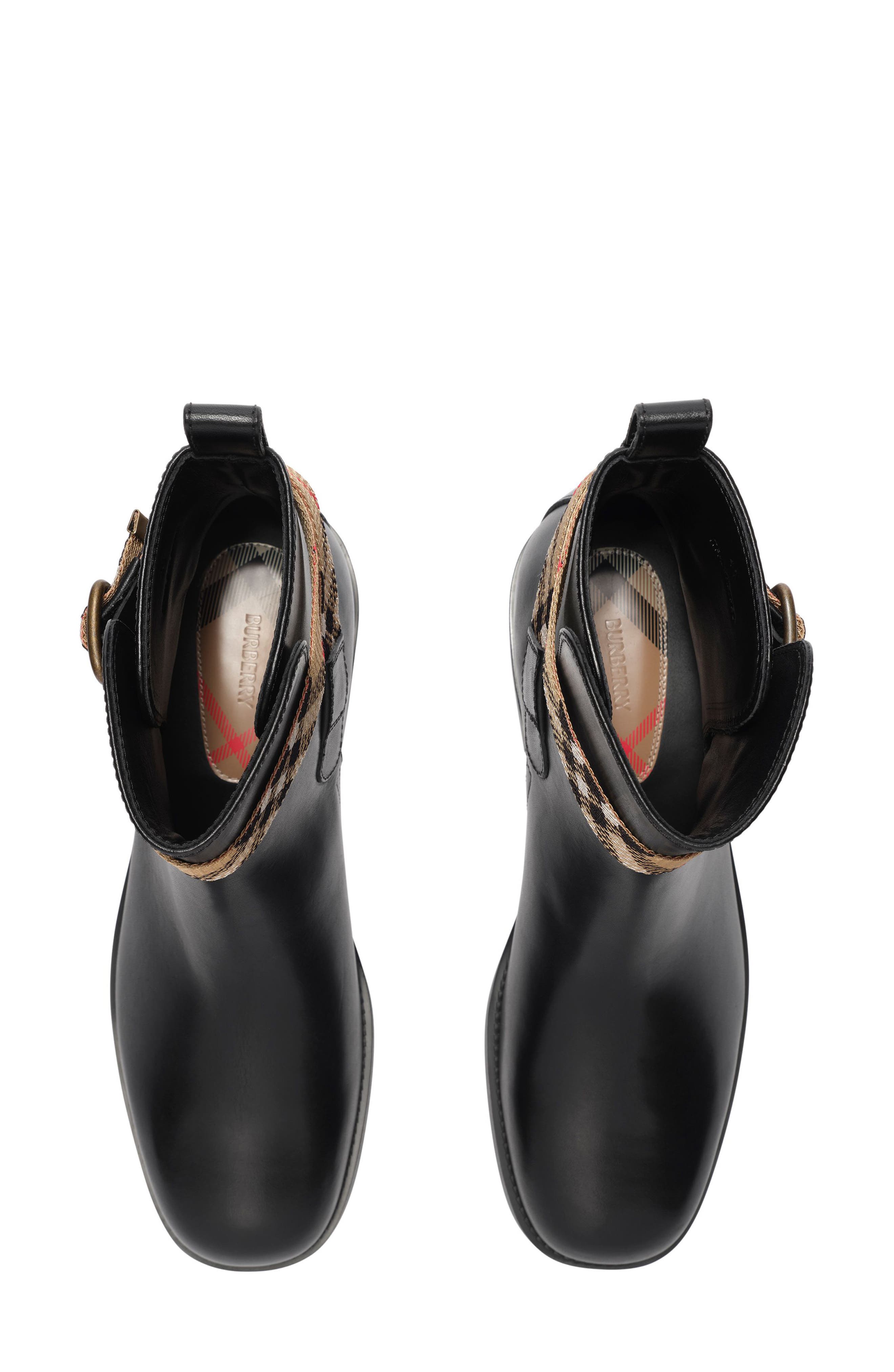 Burberry Huntley Belted Bootie, Alternate, color, Black