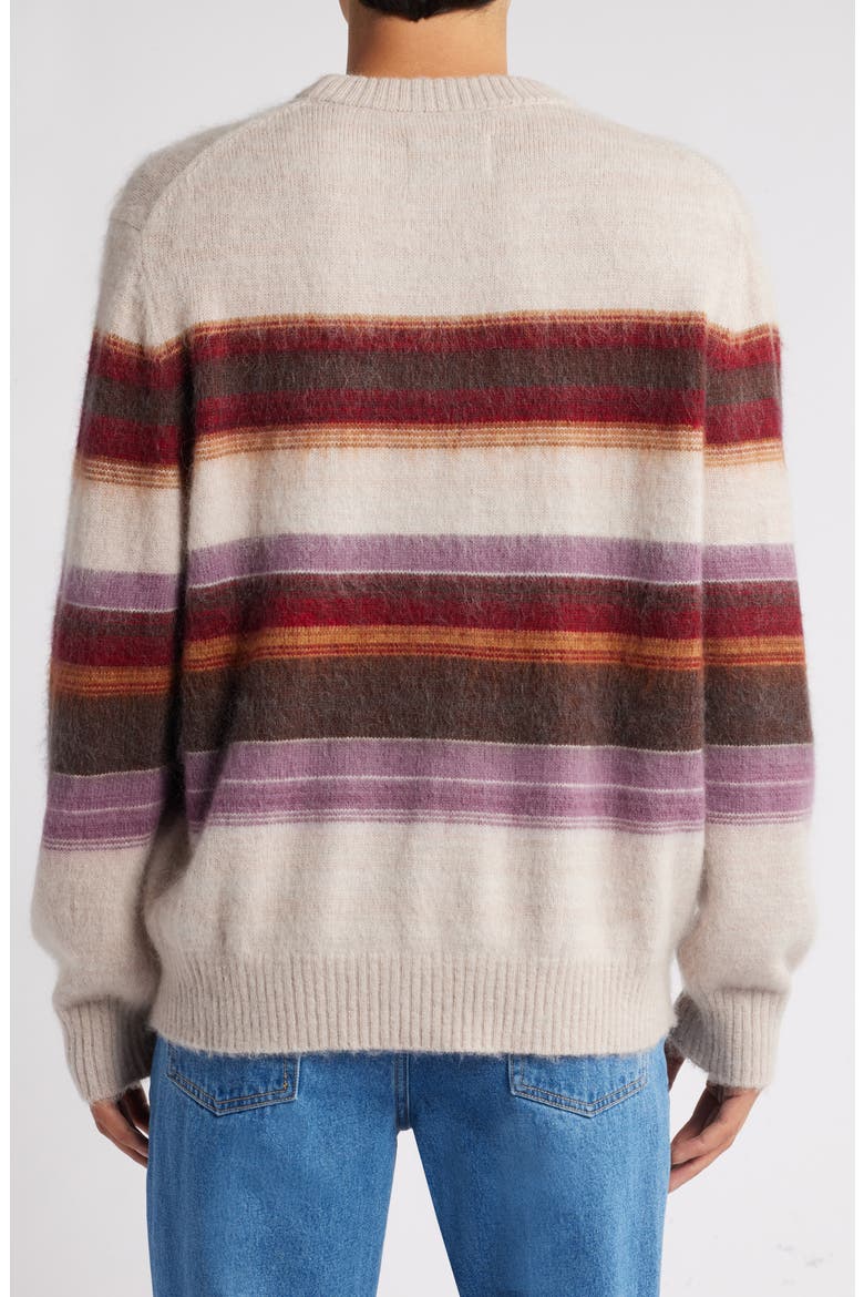 Wilde Stripe Wool & Mohair Crewneck Sweater, Alternate, color, OATMEAL