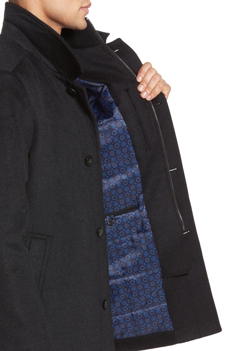 Hart Schaffner Marx MacBeth Car Coat with Bib, Alternate, color, Black Heather