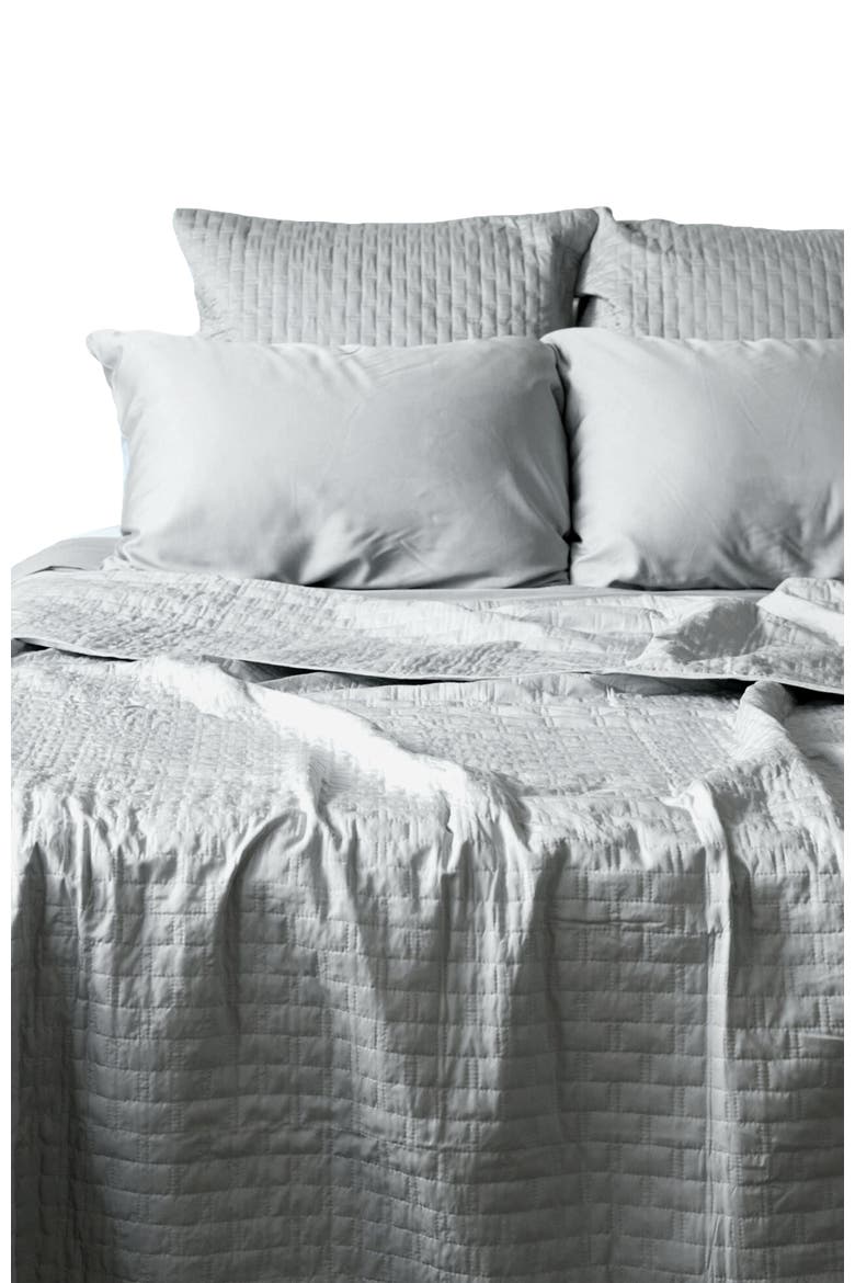 Luxury 100% Viscose Cooling Quilted Brick Coverlet, Alternate, color, Stone