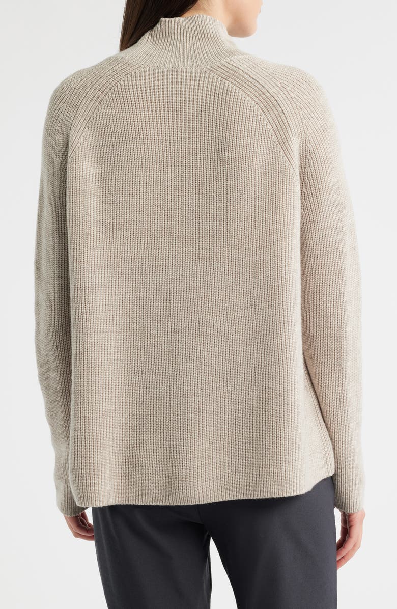 Eileen Fisher Raglan Sleeve Merino Wool Turtleneck Sweater, Alternate, color, Maple Oat