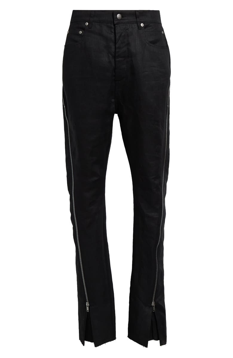 Rick Owens Bolan Banana Zip Raw Hem Jeans, Alternate, color, 