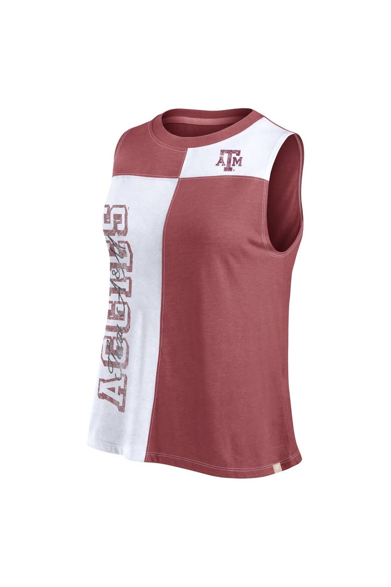 Women's Fanatics Branded Maroon/White Texas A&M Aggies Colorblock High Neck Tank Top, Alternate, color, Maroon