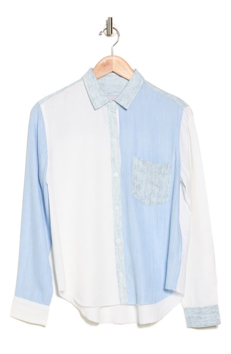 Rails Ingrid Colorblock Raw Hem Button-Up Shirt | Nordstromrack