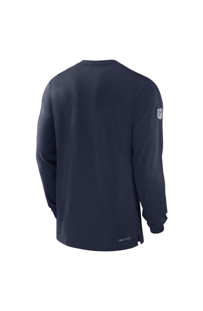 Nike Men's Nike Navy Dallas Cowboys 2024/25 Sideline Player Tri-Blend Performance Long Sleeve T-Shirt, Alternate, color, Navy