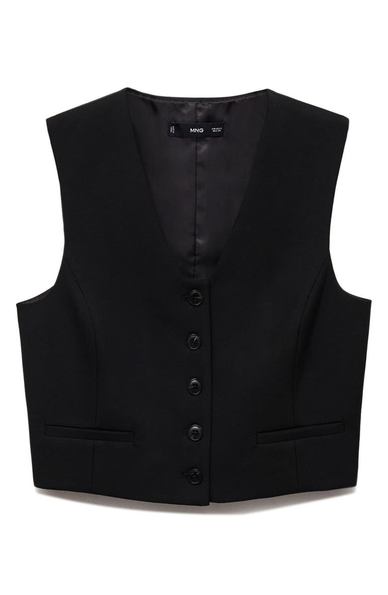 MANGO Crop Suit Vest, Alternate, color,