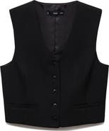 MANGO Crop Suit Vest