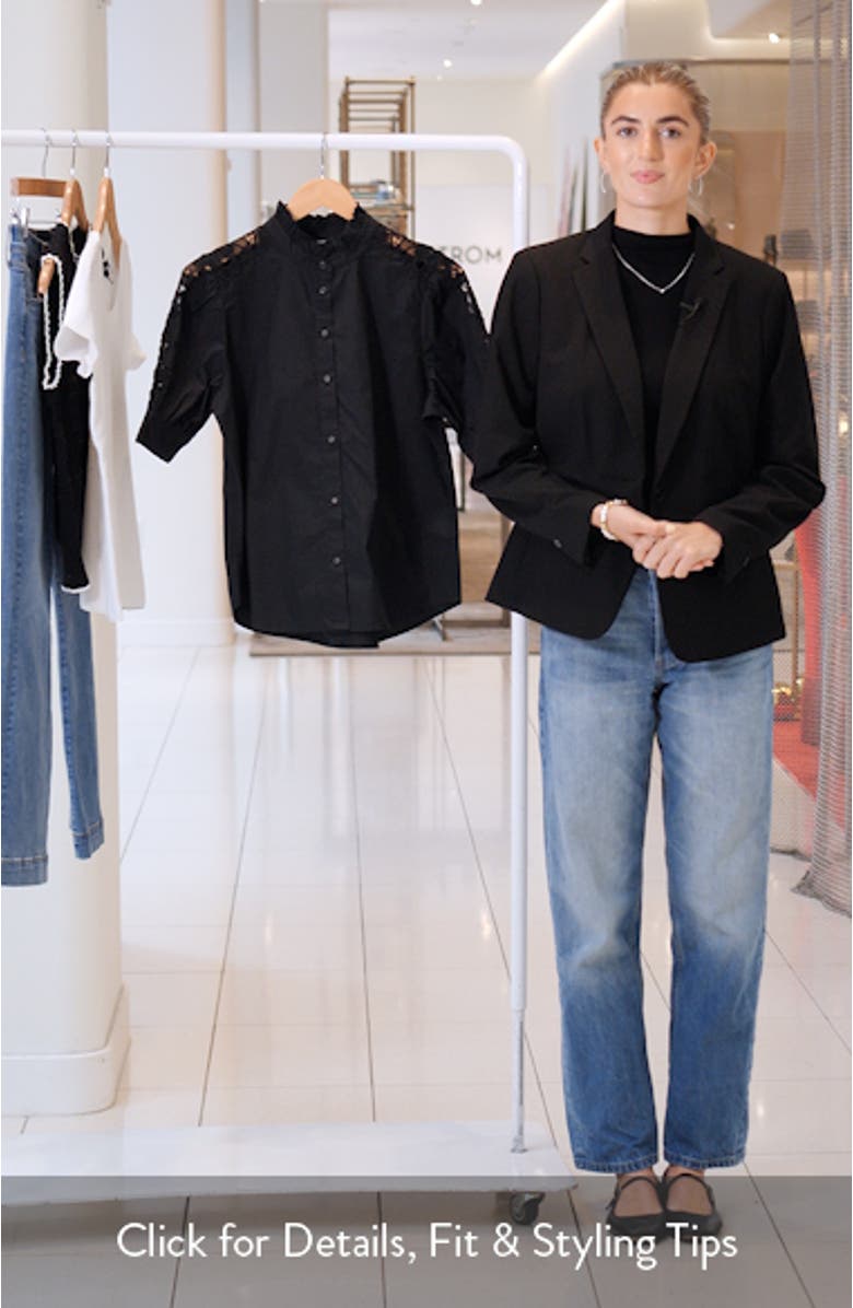 Ruffle Lace Appliqué Cotton Top, sales video thumbnail