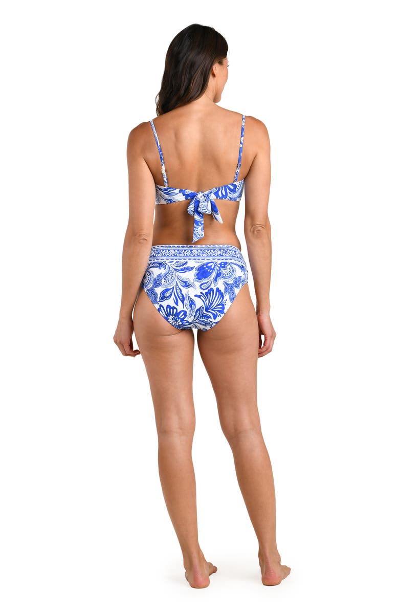 La Blanca Botanical Brocade Cutout Bikini Top, Alternate, color, Lapis