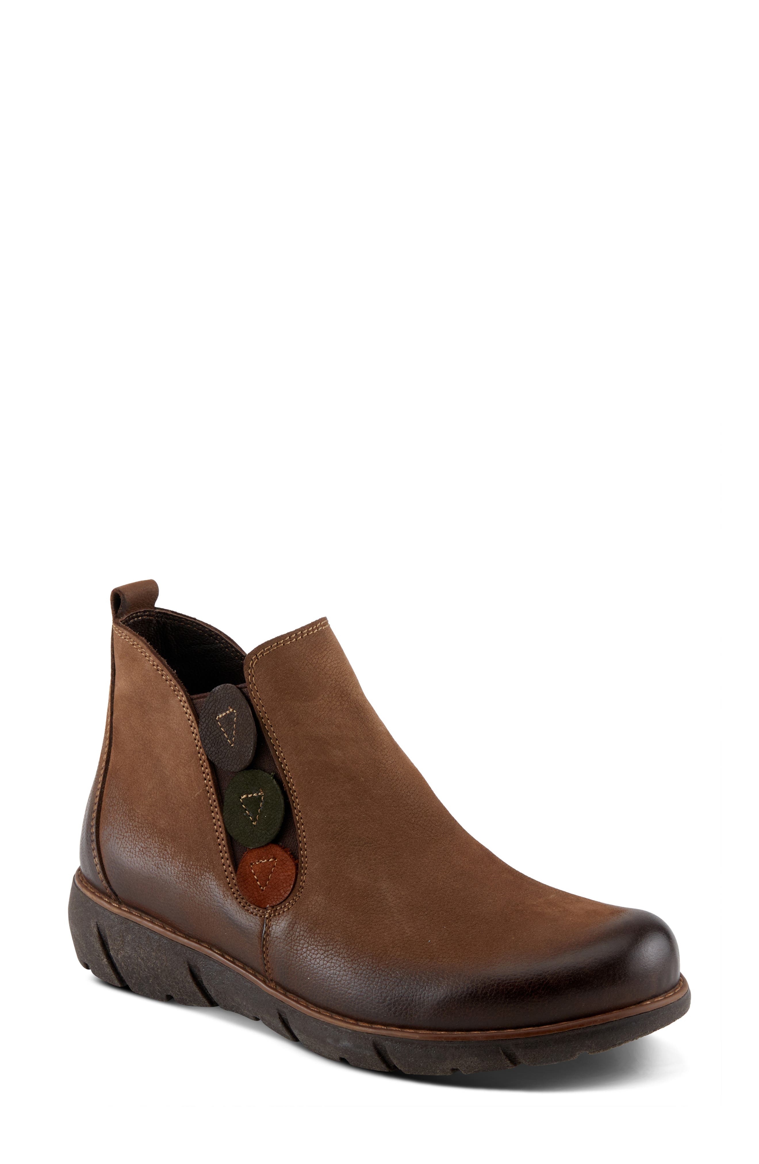 Spring Step Katana Bootie, Main, color, Brown Nubuck