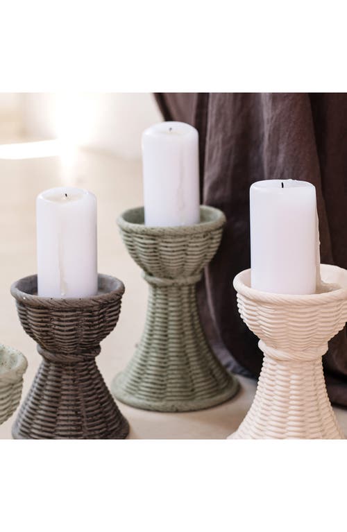 Vietri Casa Larger Candlestick In Dark Grey