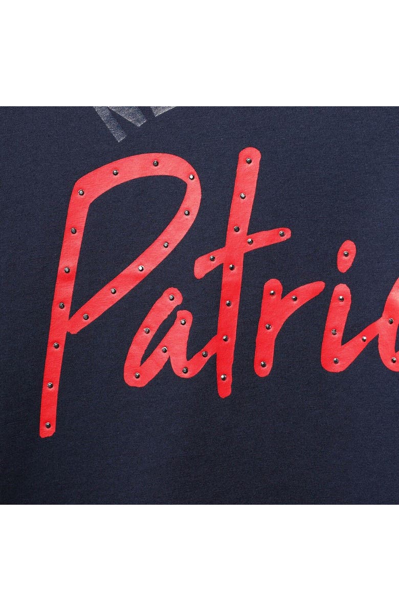 Tommy Hilfiger Women's Tommy Hilfiger Navy New England Patriots Riley V-Neck T-Shirt, Alternate, color,