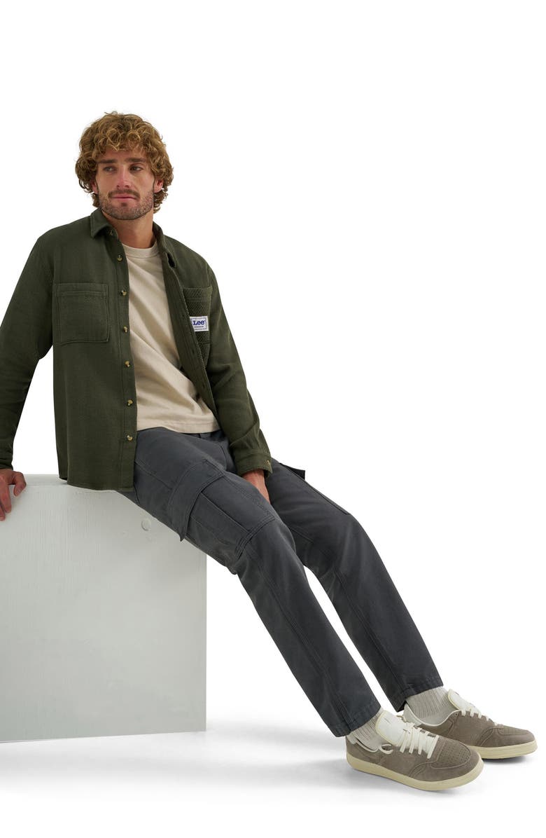 Lee Cotton Button-Up Overshirt, Alternate, color, Oak Moss