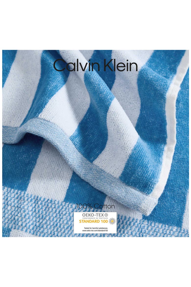 Mingled Check Beach Towel, Alternate, color, BLUE JASPER / WHITE